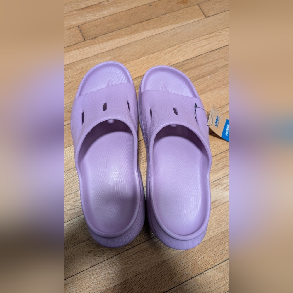 Hoka Lavender Slide Sandals
